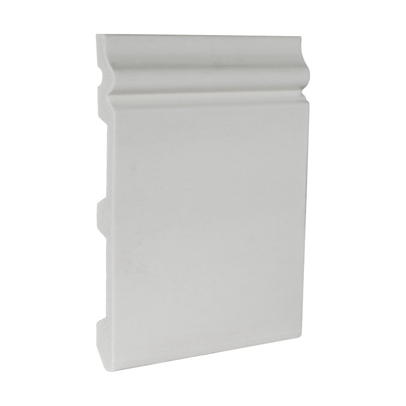 5/8 in x 7-3/4 in x 6 in Long Plain Recycled Polystyrene Base Moulding Sample