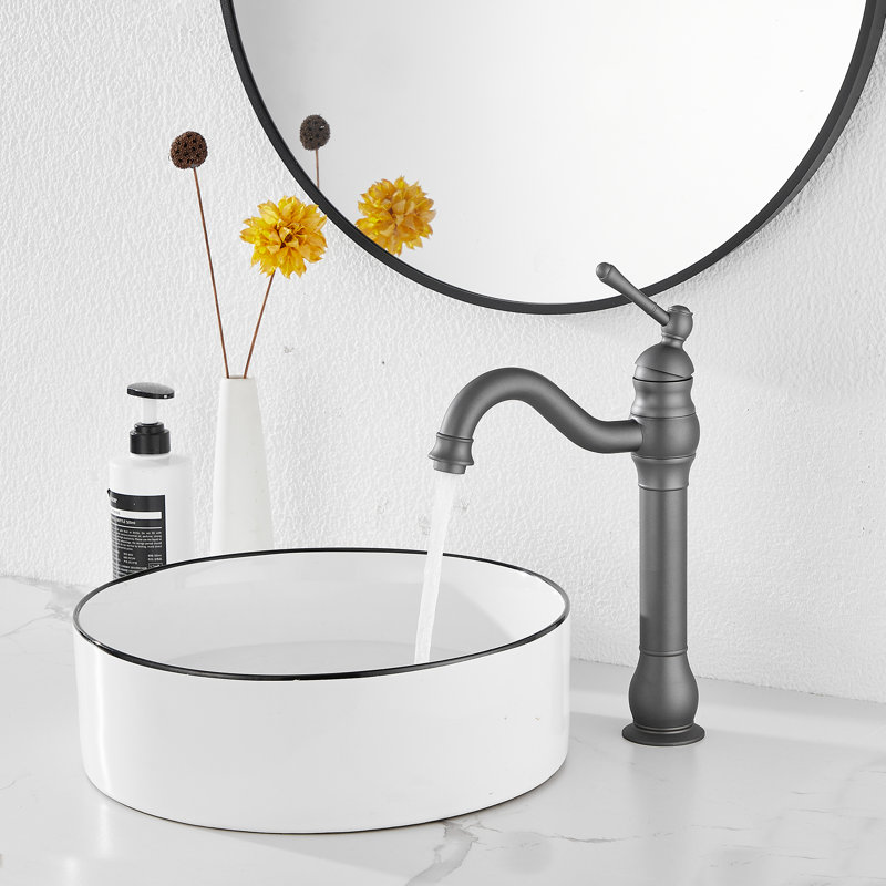 Robinet de salle de bain vasque avec bonde, gris