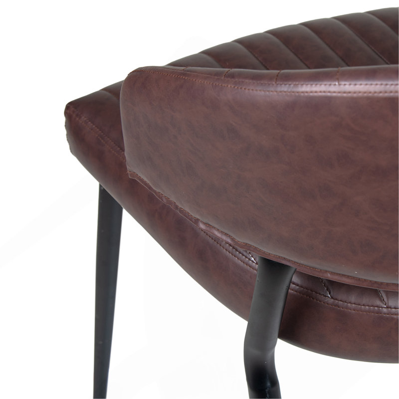 Chaise de salle à manger rembourrée en similicuir à dossier courbé (ensemble de 2)