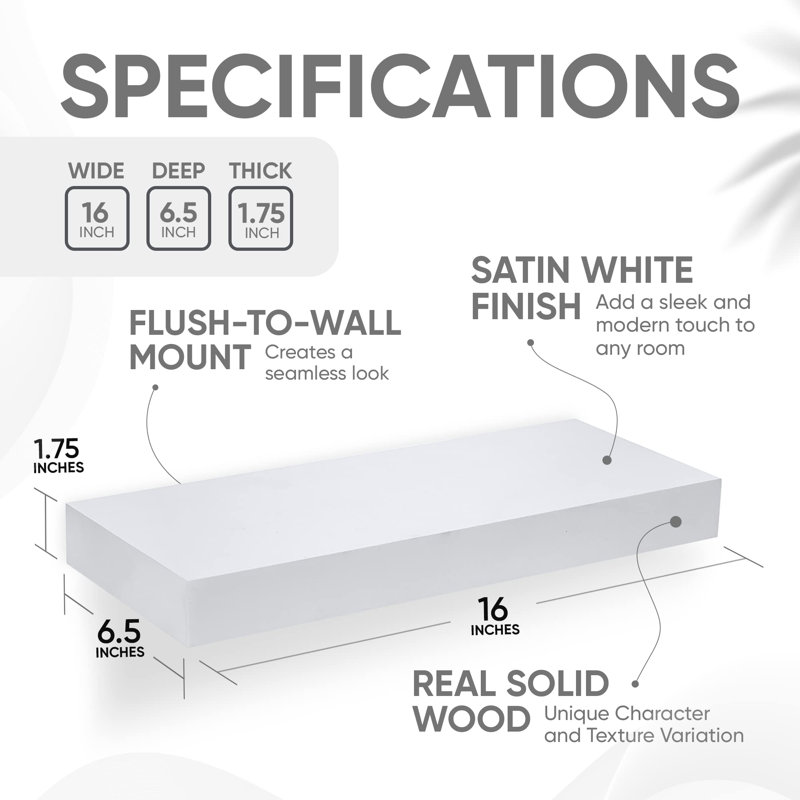 Floating Shelf, White