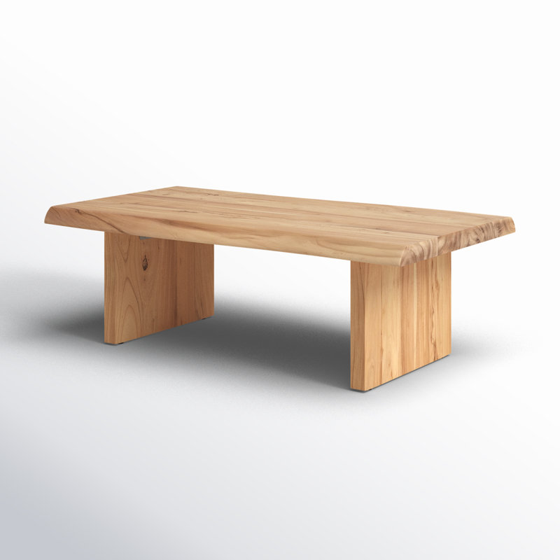 Natural Oak Rectangular Solid Wood Coffee Table