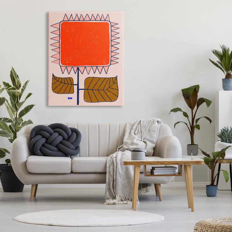 «Winston Porter Modern Earthy Flower On Canvas» par Birgit Maria Kiennast, reproduction, H 48 po x l 36 po x P 1,5 po
