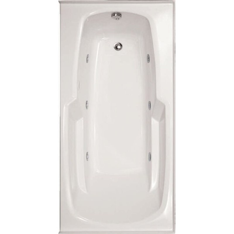Entre 60'' L Whirlpool Bathtub, Biscuit, Polished Chrome