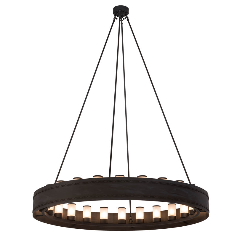 Union Point 24 - Light Dimmable Wagon Wheel Chandelier