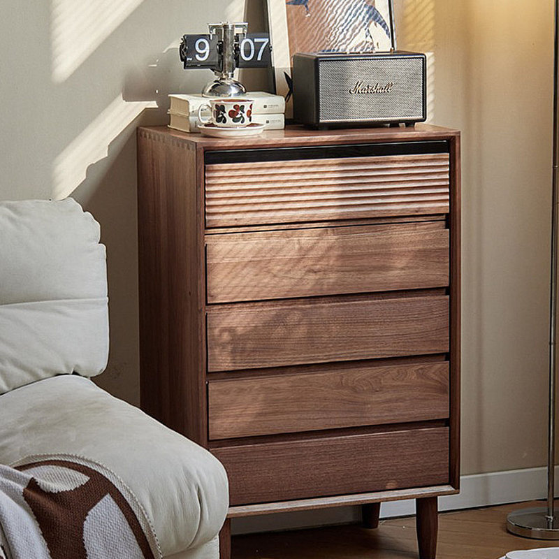 Walnut Drawer Storage Cabinet