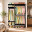 115.5 cm Adjustable Rolling Clothes Rack-1934533203