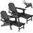 HDPE Folding And Adjustable Adirondack Chair With Ottoman-806725599