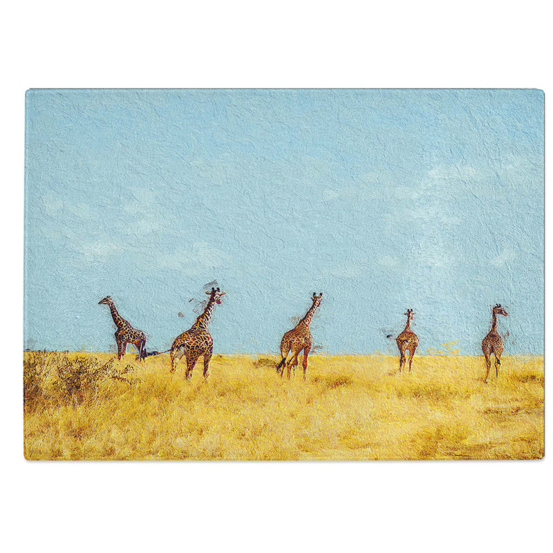 Glass Giraffes Chopping Board, 39 cm W x 28.5 cm L