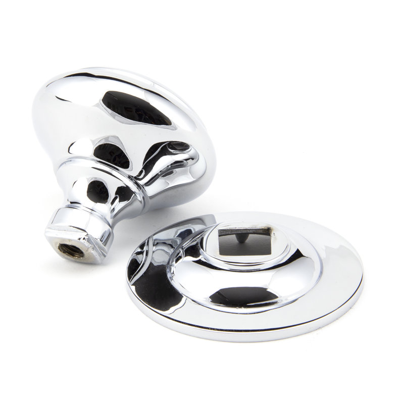 Round Centre Door Knob, Polished Chrome