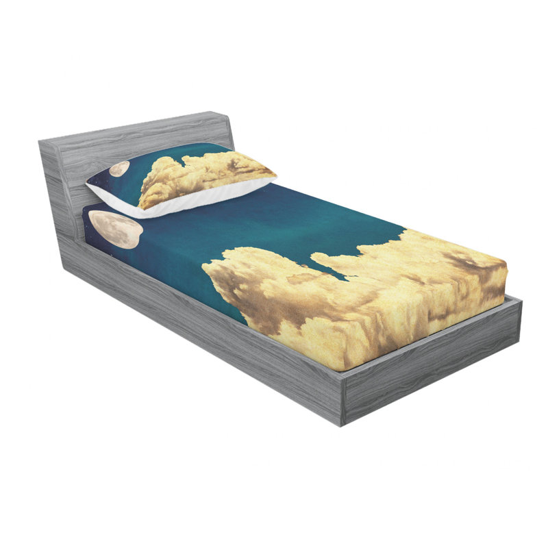 Ensemble de draps Fantasy Sky Stars, Ensemble de draps pour lit simple avec drap-housse