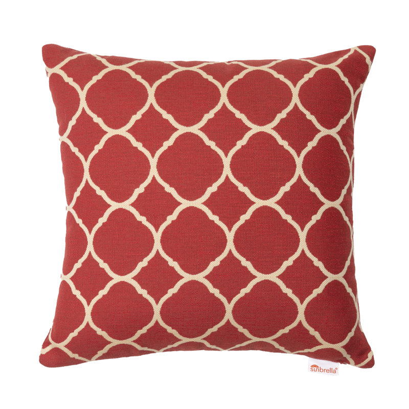 Housse de coussin intérieur / extérieur Sunbrella, Rouge / Beige