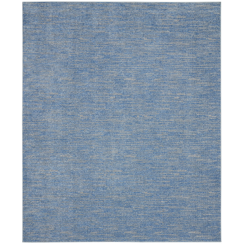 Nourison Essentials Blue/Gray Indoor/Outdoor Area Rug, Rectangle 9' x 12'