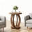 Round Wood End Table, Farmhouse Accent Bedside Table For Living Room Bedroom Small Space-120141274-123303298