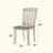 Set Of 2 Dining Chairs With Slat Back, Tan Fabric And Cream Finish