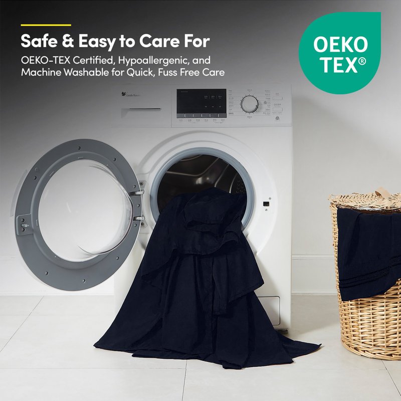 Ensemble de draps en microfibre extra douce 18-24 po, Double, Bleu marine
