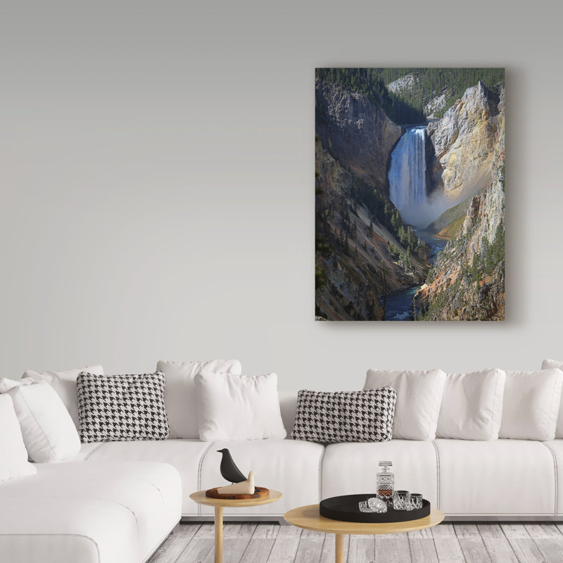 «Lower Falls Yellowstone» par Garv, reproduction de photo sur toile tendue, H 19 po x l 14 po x P 2 po