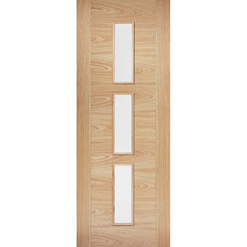 Sofia Glazed Prefinished Oak Internal Door, 198.1cm H x 61cm W x 3.5cm D