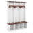 Wooden Style Hall Tree With Arched Design, Walnut Storage Bench, 4-In-1 Hallway Shoe Cabinet With 5 Black Hooks, 7 Cubbies-1231576363