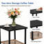 Ensemble bistro en rotin d'extérieur 3 pièces, table basse à 2 niveaux et coussins épais, ensemble de conversation pour patio toutes saisons pour jardin avec balcon, beige