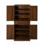 Armoire 4 portes avec 1 tiroir, capacité de charge de 210 lb, technique d'ingénierie, résistante aux rayons du soleil et aux égratignures, tablettes réglables, charnière en métal ouverte à 180 degrés, surmatelas, noyer foncé, panneau de particules avec lb