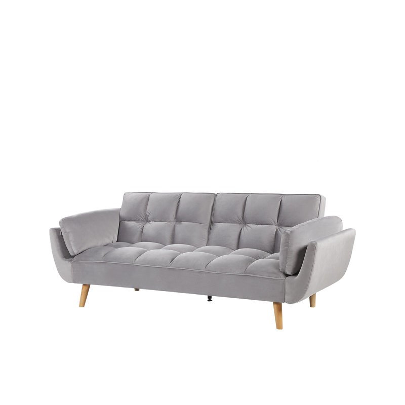 Weyburn 3 Seater Velvet Sleeper, Light Grey