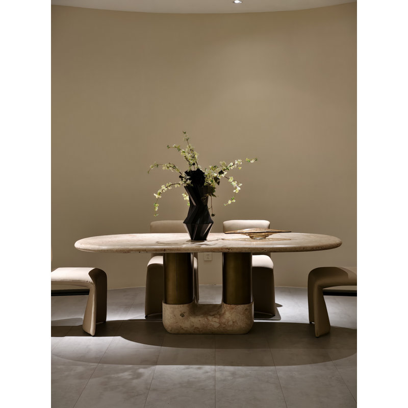 Pink Jade Natural-Finish Dining Table