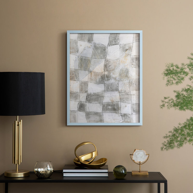 «Rustic Textile I», reproduction encadrée - bois massif, H 21 po x l 17 po, Bleu