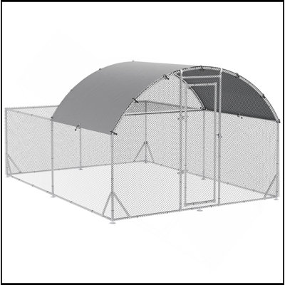 Large Chicken Coop Metal Chicken Run For Chickens With Waterproof And Anti-UV Cover, Dome Shaped Walk In Fence Cage Hen House For Outdoor And Yard Farm Use, 1" Dia, 9.2' X 12.5' X 6.4'