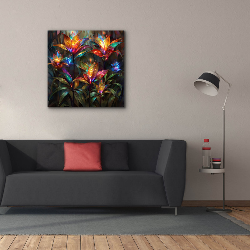"Dakiant Fields" Radiant Dance Of Leaves "par r3darch0n, art mural sur toile, H 37 po x l 37 po x P 1,5 po