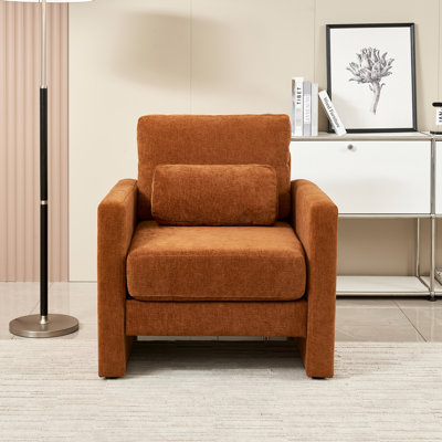 Chaise en chenille moderne - structure en bois massif avec coussins épais et assise idéale pour diverses pièces Instructions d'assemblage transparentes fournies