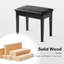 Banc de piano avec rangement pour livres de musique, siège rembourré en cuir synthétique imperméable, bois de chêne pouvant supporter 300 lb, tabouret de coiffeuse à coussin souple, noir