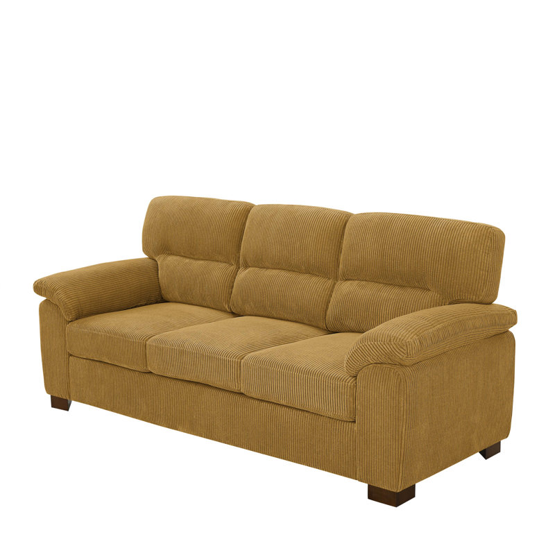 Aziyah 81'' Corduroy Sofa, Yellow Corduroy