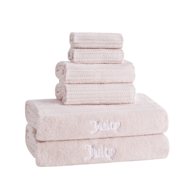 Juicy Couture Alyssa Bath Towels 6-Piece, Pink