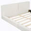 Grand lit plateforme tapissier avec tissu en velours, lit au sol avec cadre uni, beige-1892277686