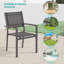 Chaise de patio d'extérieur empilable en métal 4 pièces-1788351571
