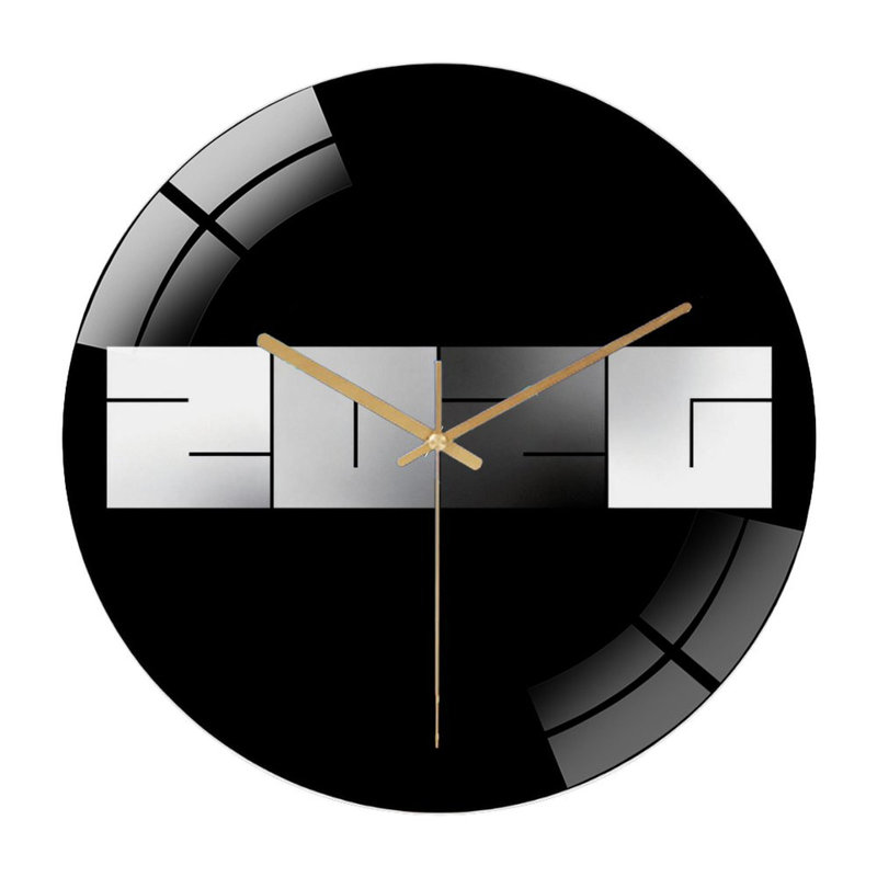 Horloge murale 12 po 1226 | Mouvement à quartz silencieux, Noir et blanc dégradé