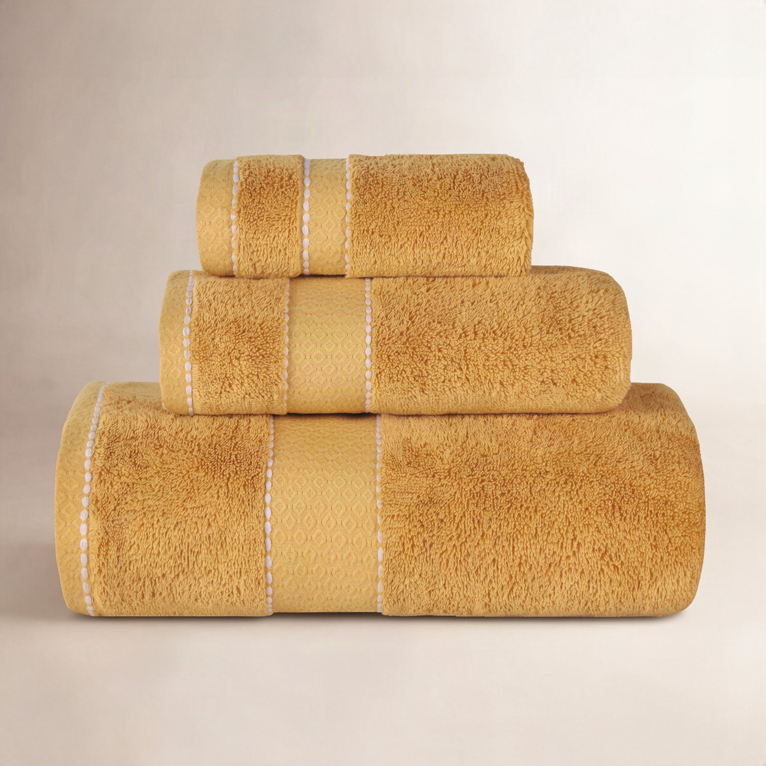 Niles 3-Piece Giza Cotton Towel Set, Gold