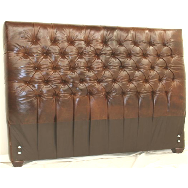 Leather Headboard, Africa Antique Red, Ebony