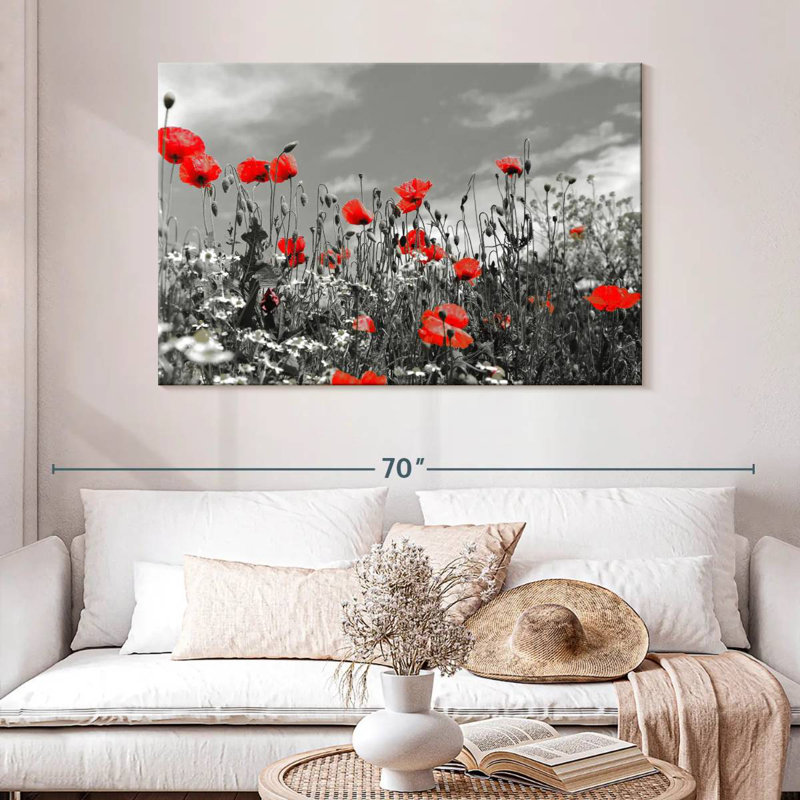 Champ de coquelicots, H 32 po x l 48 po
