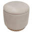 Repose-pieds rond moderne en bois massif et tissu moderne-1291546763