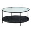 Table d'appoint Modern Living Space: 2 pièces avec plateau en verre trempé noir et base en métal