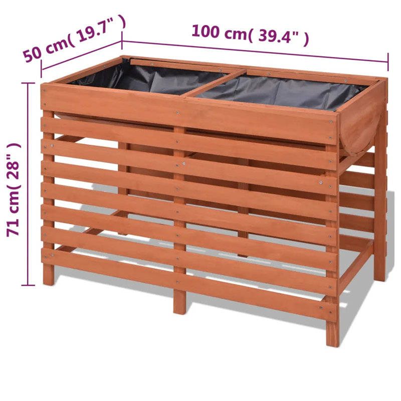 Mcwethy Wood Planter Box, 71 x 100 x 50 cm