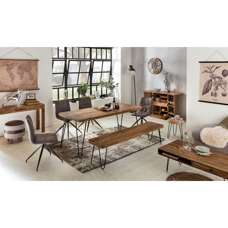 Leyva Sheesham Rectangular Wood Top Dining Table, 76cm H x 200cm W x 80cm D, Sheesham