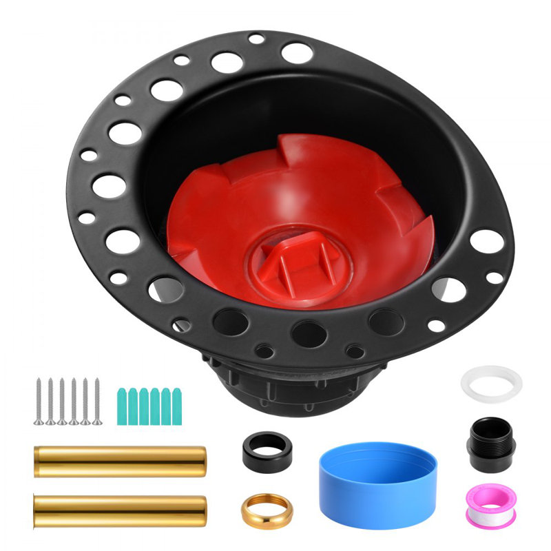 Ensemble de drain de baignoire autoportant avec 2 tuyaux de queue en laiton et adaptateur ABS, Noir mat