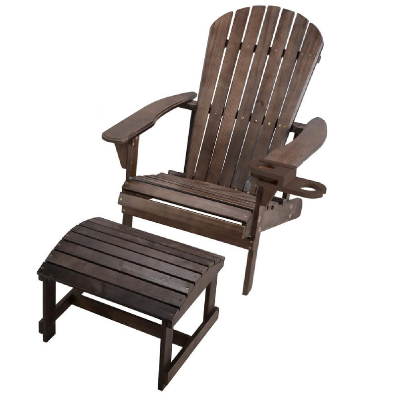 Artiana Pine Outdoor Adirondack Chair, Dark Brown