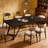 Contemporary Large Rectangular Table - 70.96" x 31.49", MDF & Metal Legs