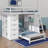 Twin-Over-Twin Bunk Bed Integrated With LED Lighting-114446973