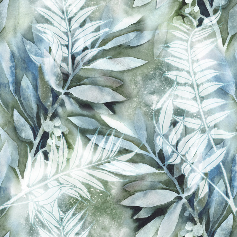 Watercolour Leaves by Grau-art - Wrapped Canvas Print, 51cm H x 51cm W x 3.8cm D