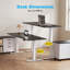 Bureau debout avec classeur spacieux, bureau en L réglable en hauteur avec structure robuste pour le bureau à domicile-64317104-64317107