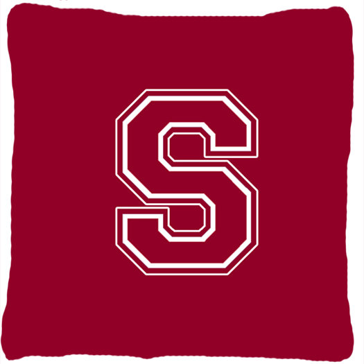 Monogramme initiale marron et blanc intérieur/extérieur Throw Pillow, S